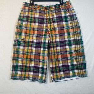Pelle Pelle Marc Buchanan New Without Tags Reversible Plaid/White Shorts Size 34